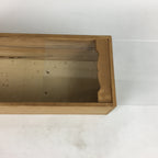 Japanese Wooden Storage Box Vtg Pottery Hako Inside 13.7x10x38 cm WB919