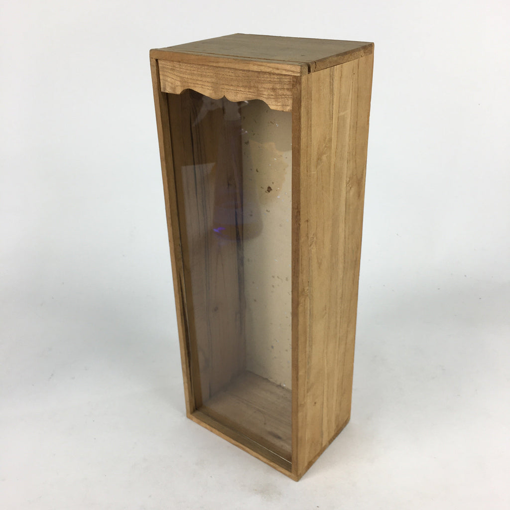 Japanese Wooden Storage Box Vtg Pottery Hako Inside 13.7x10x38 cm WB919