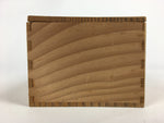 Japanese Wooden Storage Box Vtg Pottery Hako Inside 14.5x10.5x7.8cm WB863