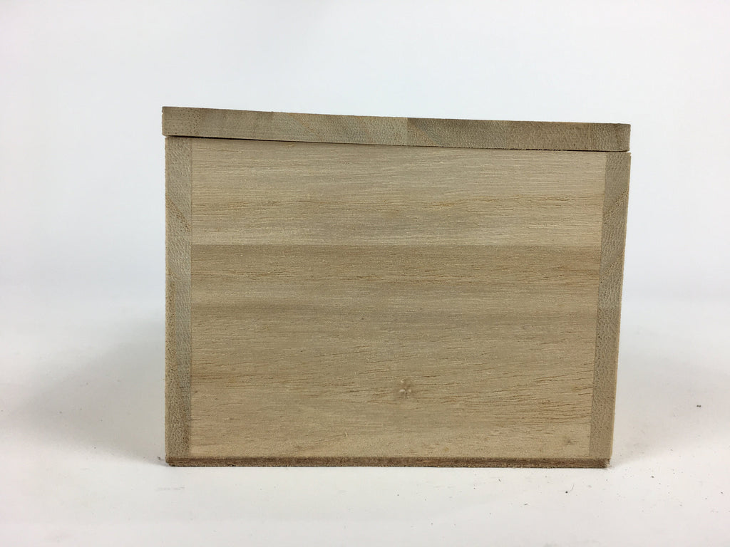 Japanese Wooden Storage Box Vtg Pottery Hako Inside 14.6x9.5x7.4cm WB861
