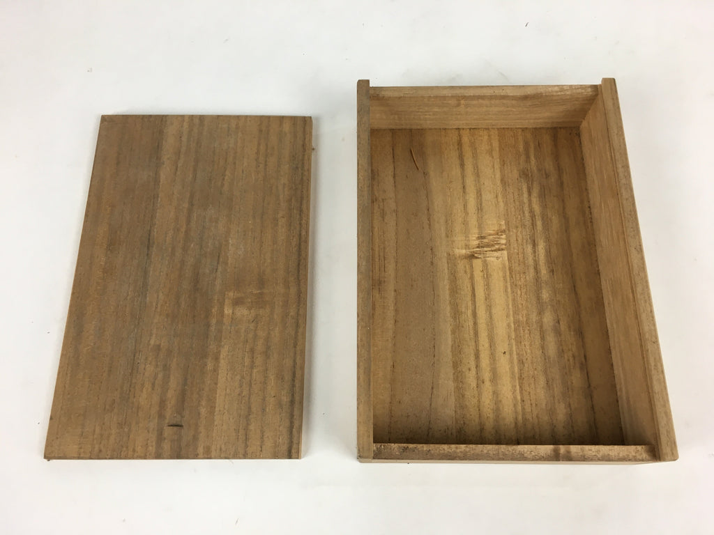 Japanese Wooden Storage Box Vtg Pottery Hako Inside 14x21x3.5cm WB909