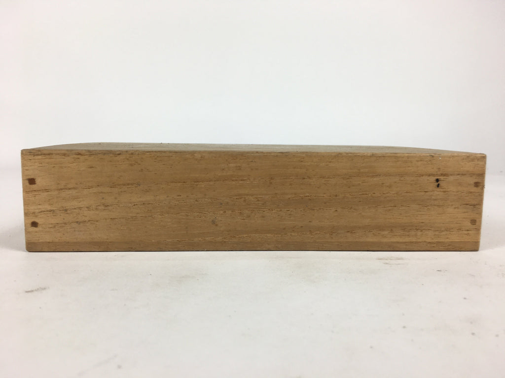 Japanese Wooden Storage Box Vtg Pottery Hako Inside 14x21x3.5cm WB909