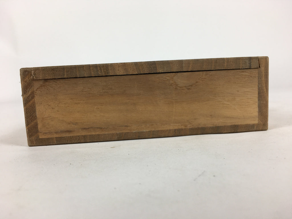 Japanese Wooden Storage Box Vtg Pottery Hako Inside 14x21x3.5cm WB909