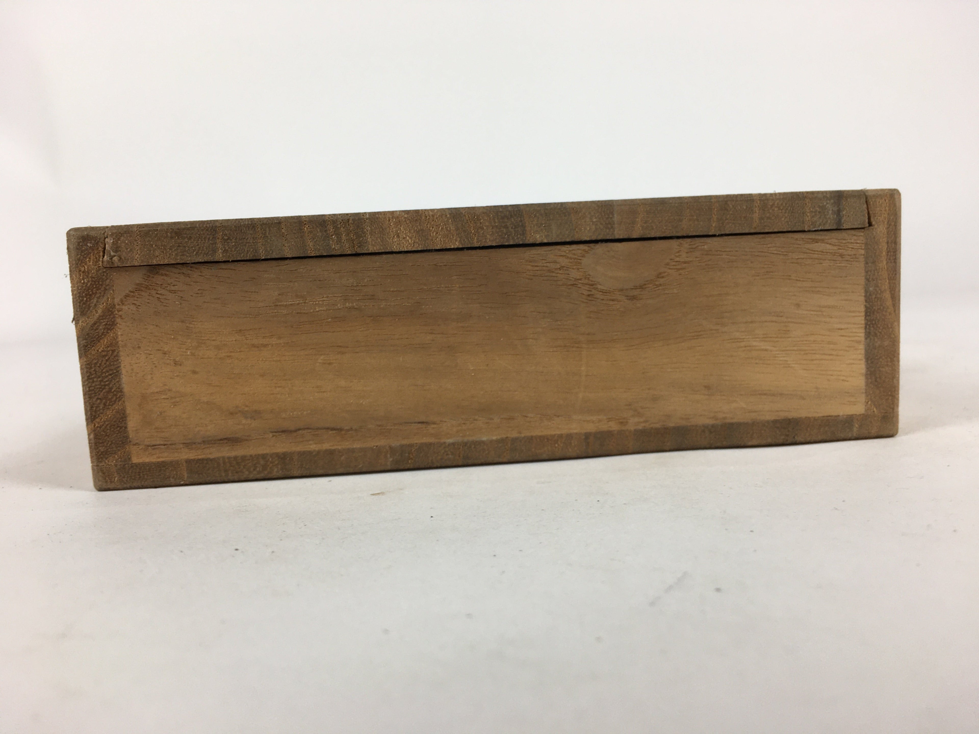 Japanese Wooden Storage Box Vtg Pottery Hako Inside 14x21x3.5cm WB909