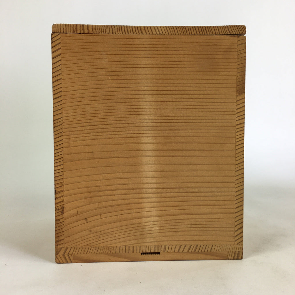 Japanese Wooden Storage Box Vtg Pottery Hako Inside 15.0x15.0x18.2.0cm WB945