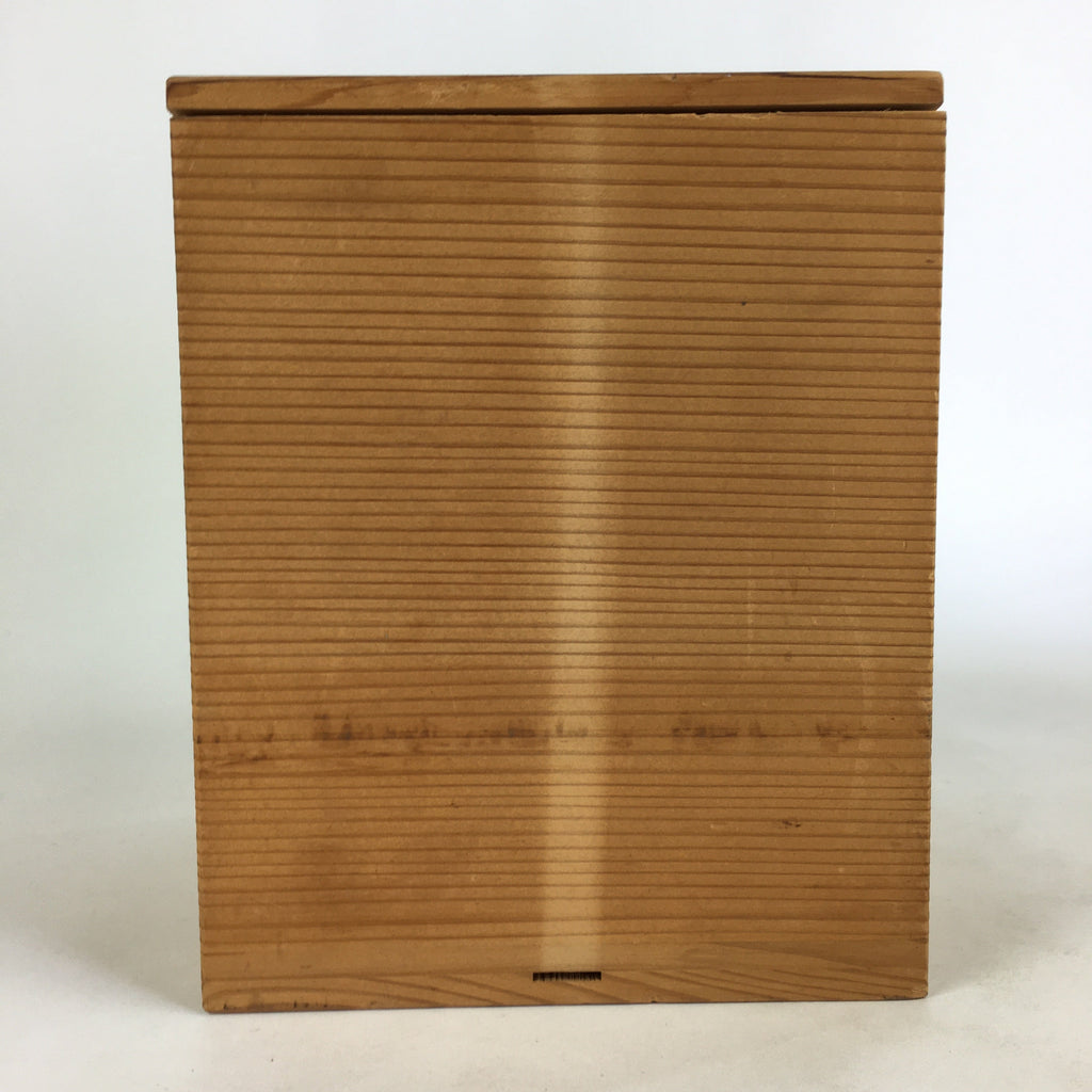 Japanese Wooden Storage Box Vtg Pottery Hako Inside 15.0x15.0x18.2.0cm WB945