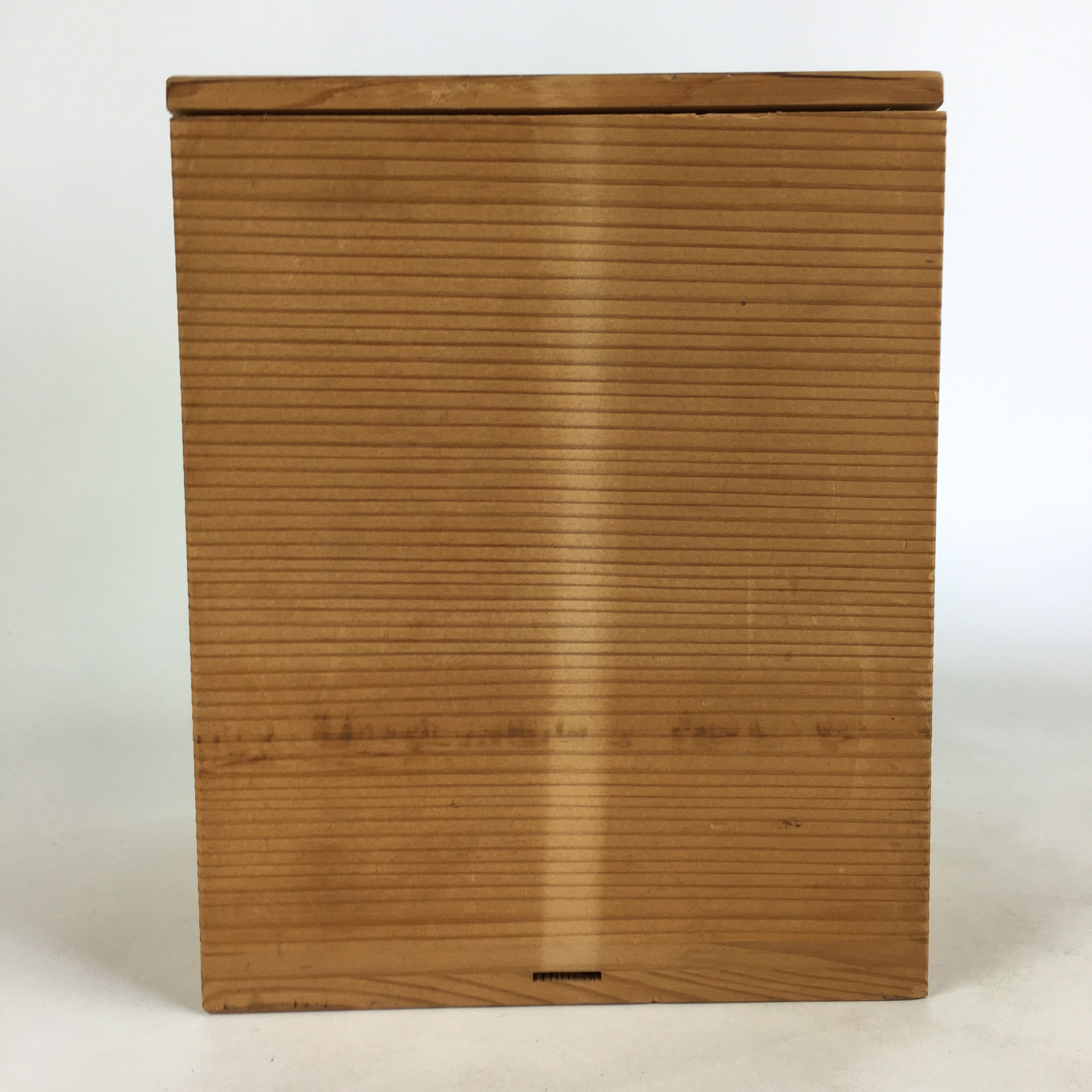 Japanese Wooden Storage Box Vtg Pottery Hako Inside 15.0x15.0x18.2.0cm WB945