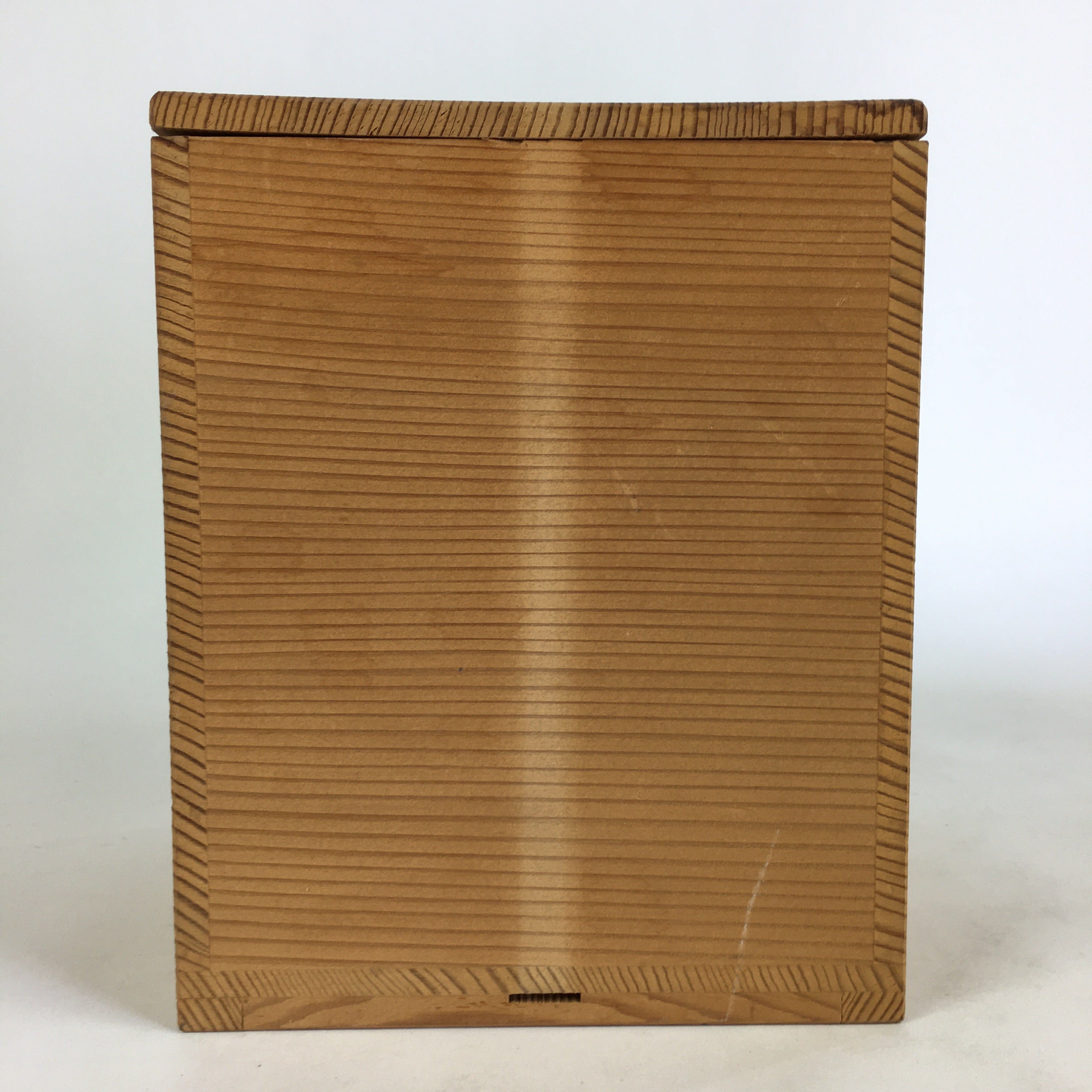 Japanese Wooden Storage Box Vtg Pottery Hako Inside 15.0x15.0x18.2.0cm WB945