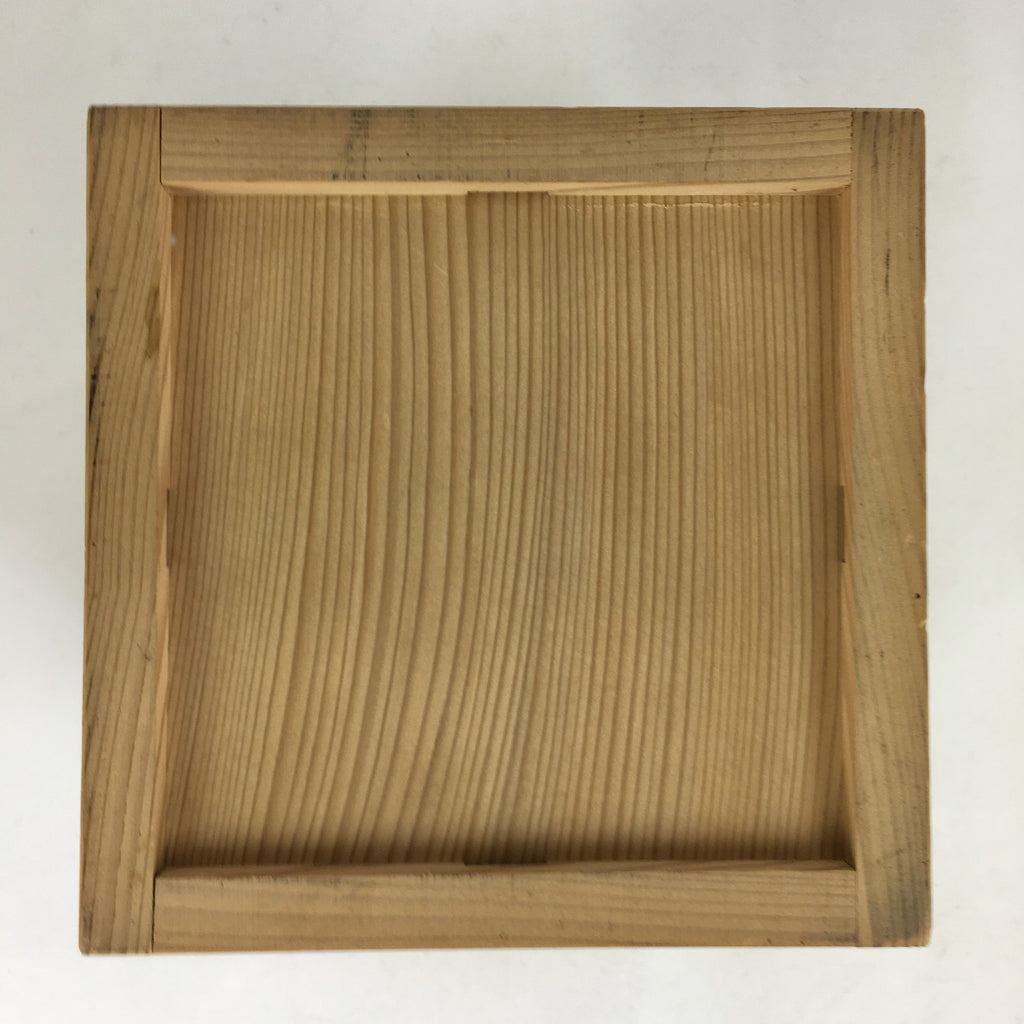 Japanese Wooden Storage Box Vtg Pottery Hako Inside 15.0x15.0x18.2.0cm WB945