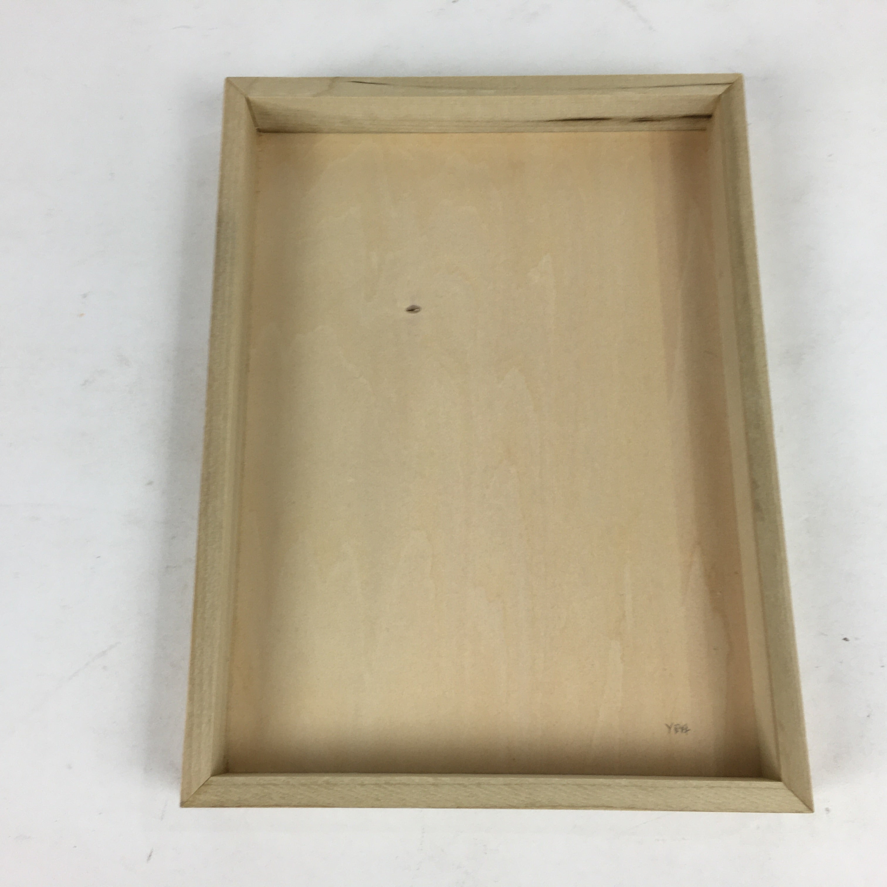 Japanese Wooden Storage Box Vtg Pottery Hako Inside 15.8x11.9x2 cm WB917