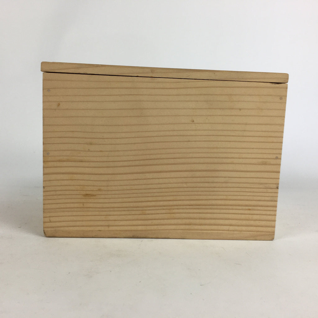 Japanese Wooden Storage Box Vtg Pottery Hako Inside 16.2x10.9x11.5cm WB852