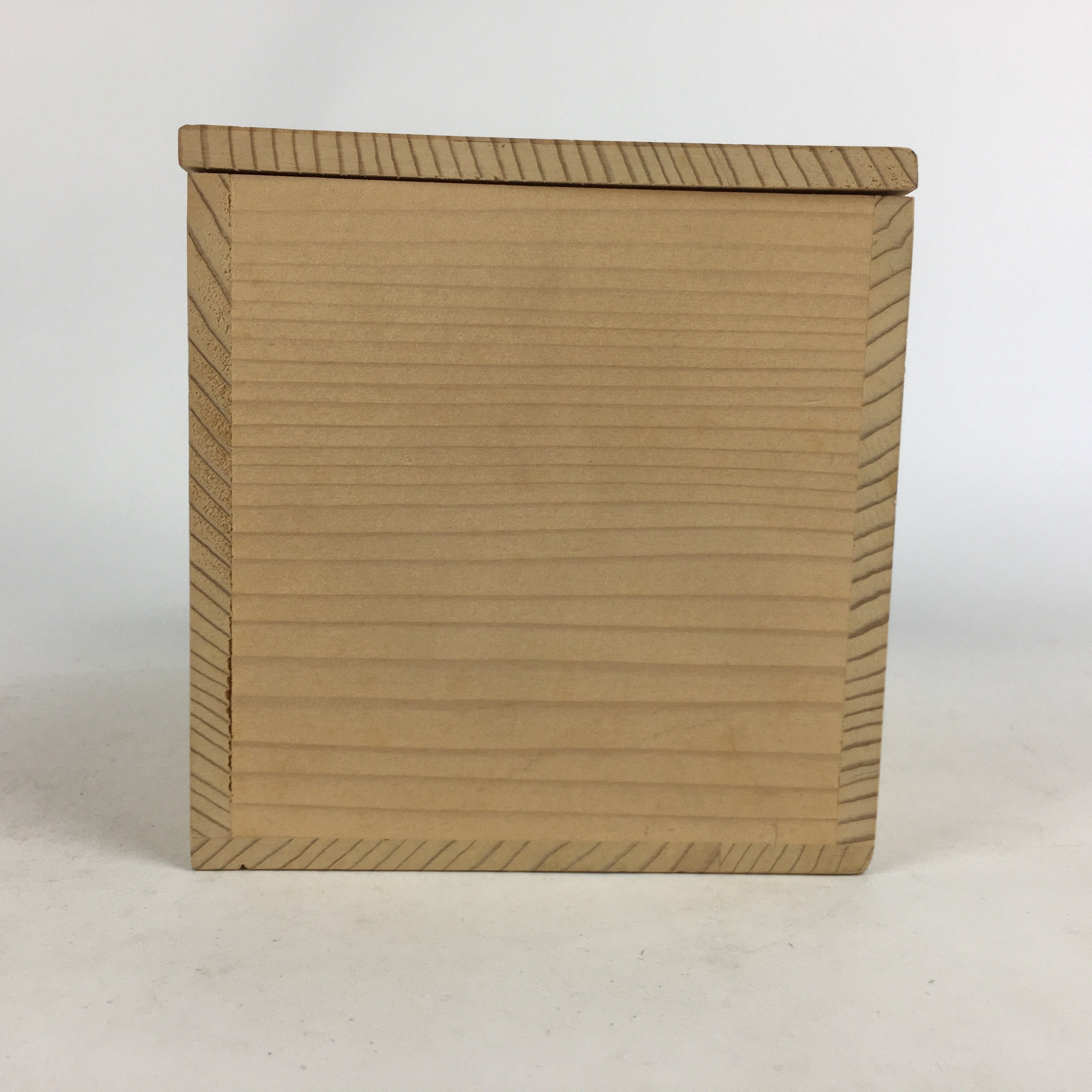 Japanese Wooden Storage Box Vtg Pottery Hako Inside 16.2x10.9x11.5cm WB852