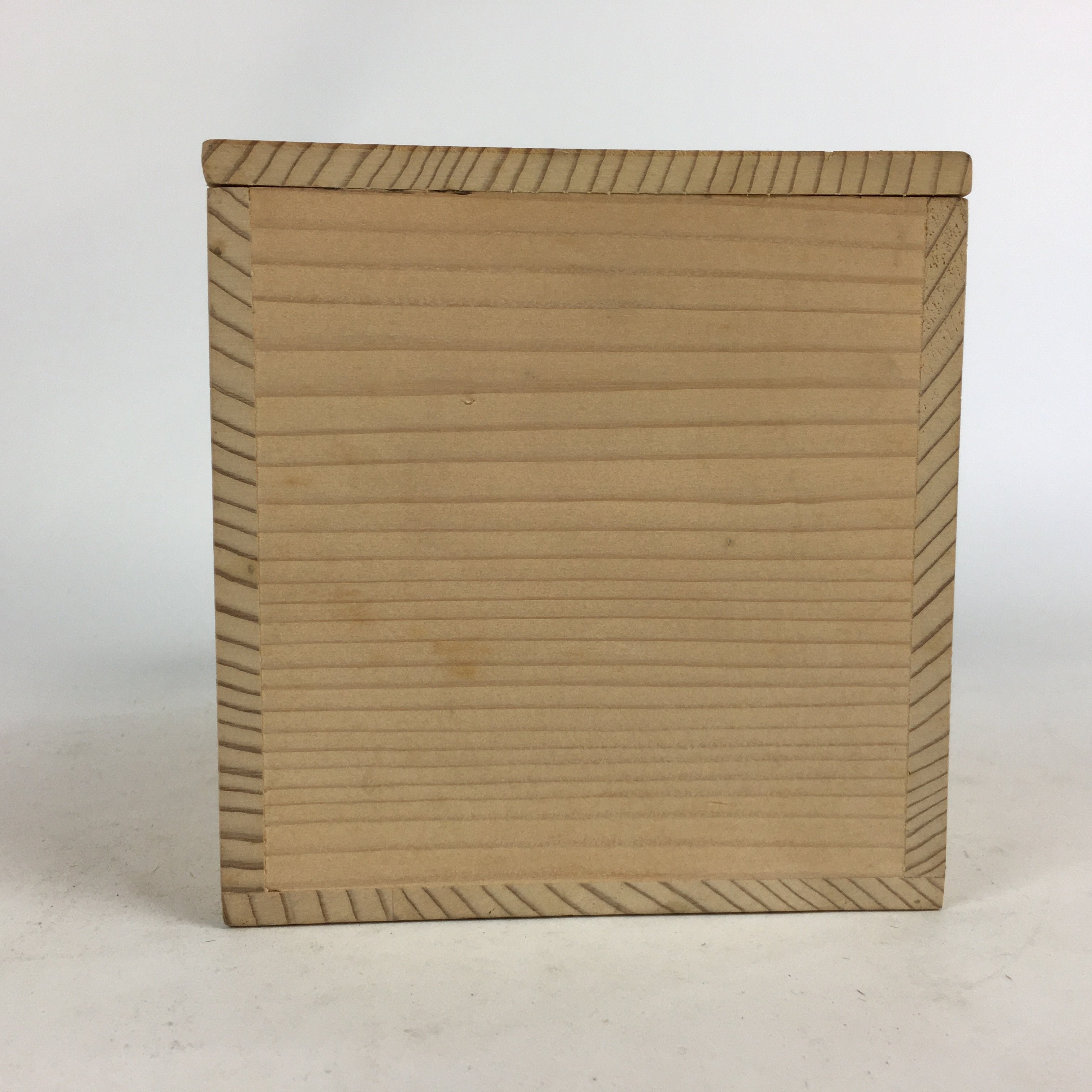 Japanese Wooden Storage Box Vtg Pottery Hako Inside 16.2x10.9x11.5cm WB852