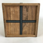 Japanese Wooden Storage Box Vtg Pottery Hako Inside 17.5x17.5x20.7cm WB925