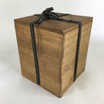 Japanese Wooden Storage Box Vtg Pottery Hako Inside 17.5x17.5x20.7cm WB925