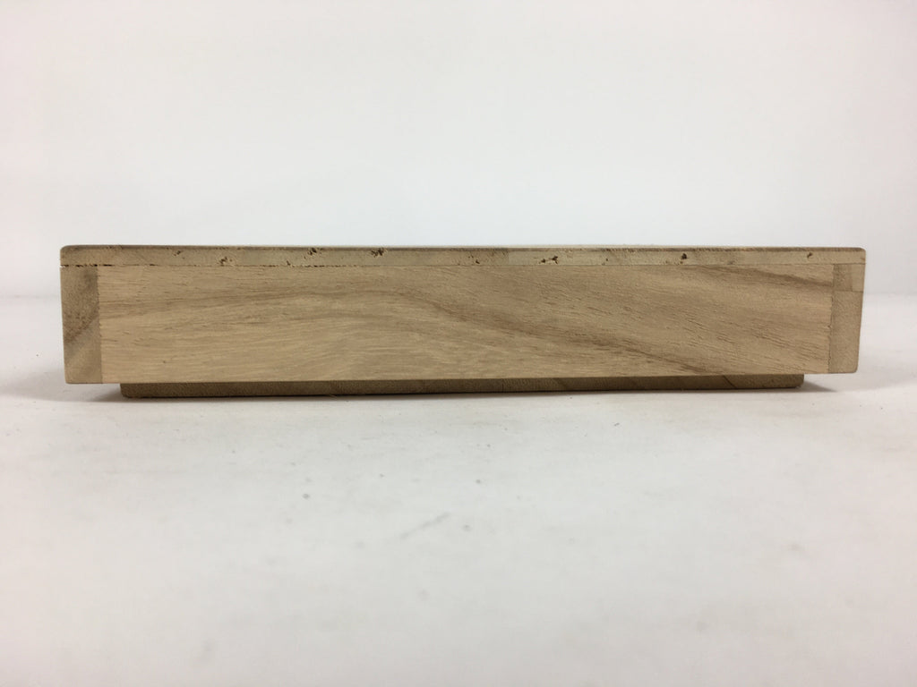Japanese Wooden Storage Box Vtg Pottery Hako Inside 17x22x3cm WB903