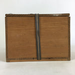 Japanese Wooden Storage Box Vtg Pottery Hako Inside 18.3x18.5x12.5cm WB943