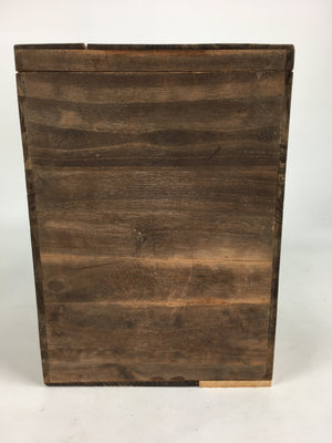Japanese Wooden Storage Box Vtg Pottery Hako Inside 19.5x19.6x26.5cm WB916