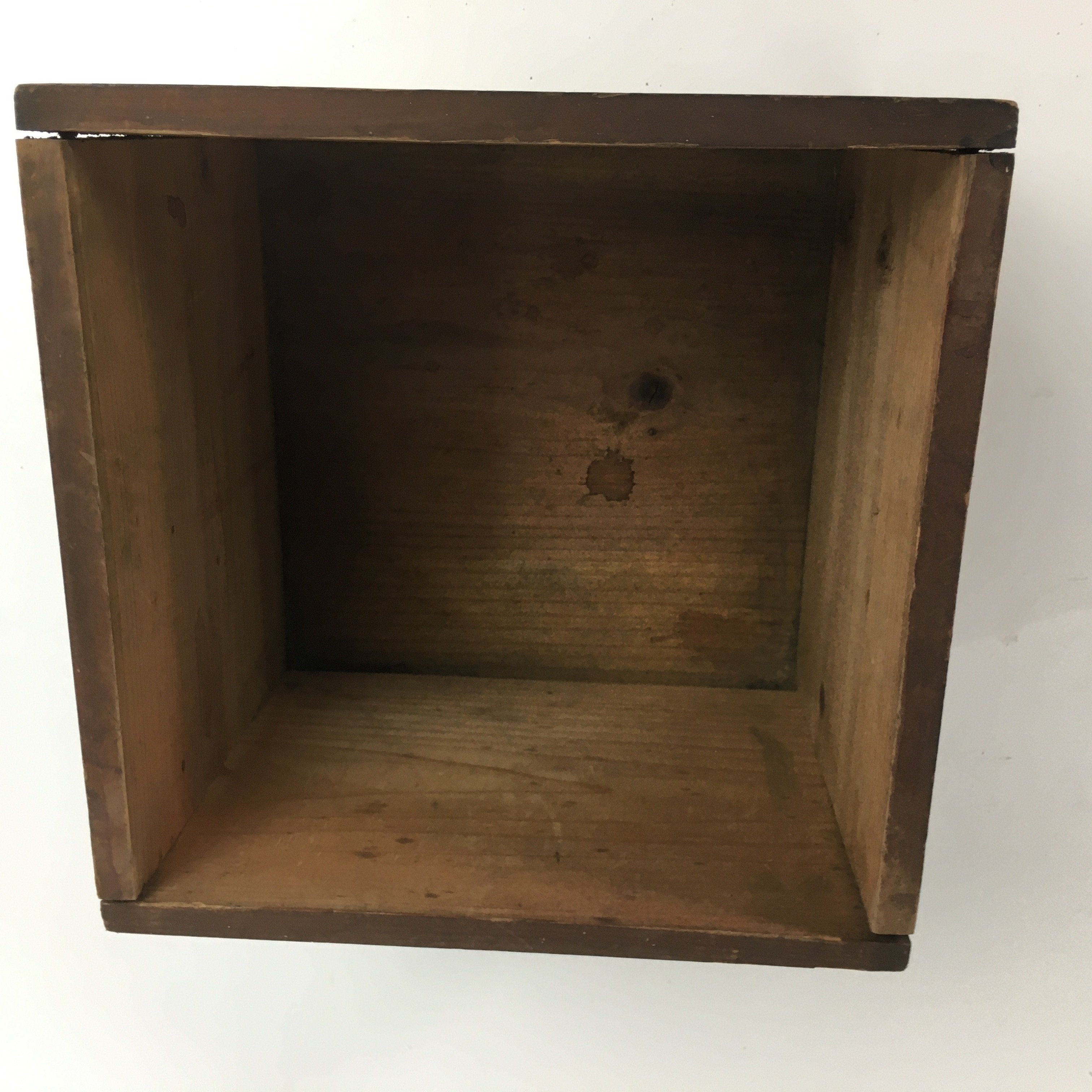 Japanese Wooden Storage Box Vtg Pottery Hako Inside 19x18.6x15cm WB797