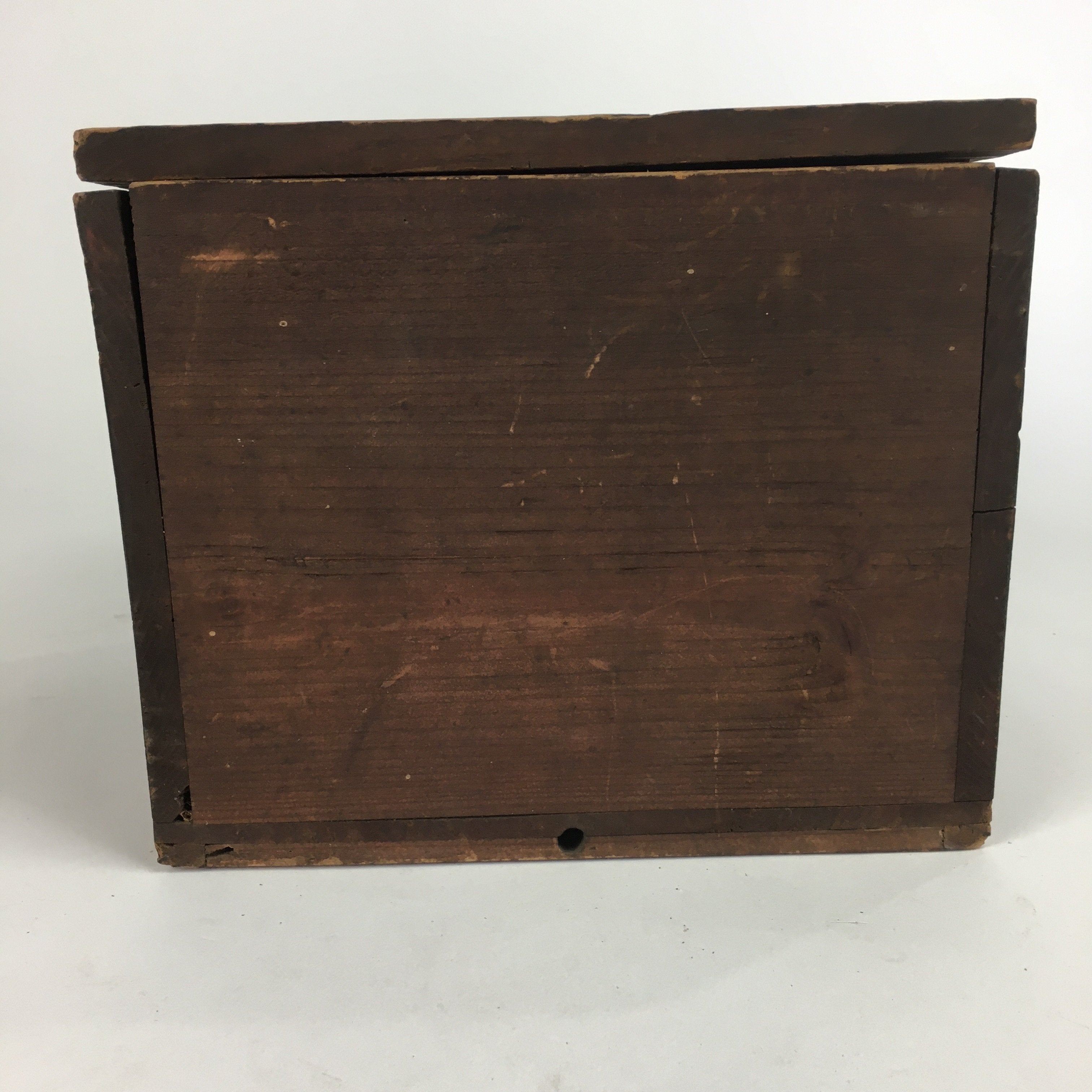Japanese Wooden Storage Box Vtg Pottery Hako Inside 19x18.6x15cm WB797