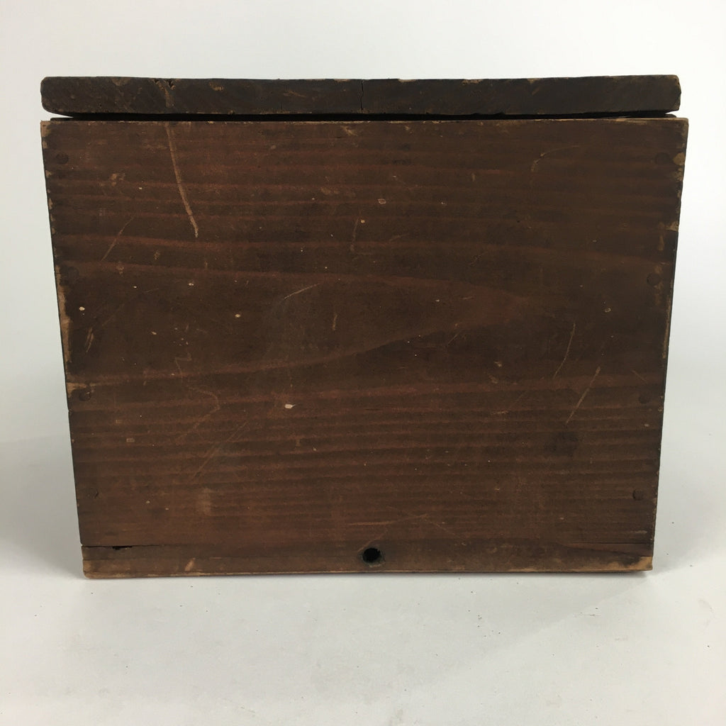 Japanese Wooden Storage Box Vtg Pottery Hako Inside 19x18.6x15cm WB797