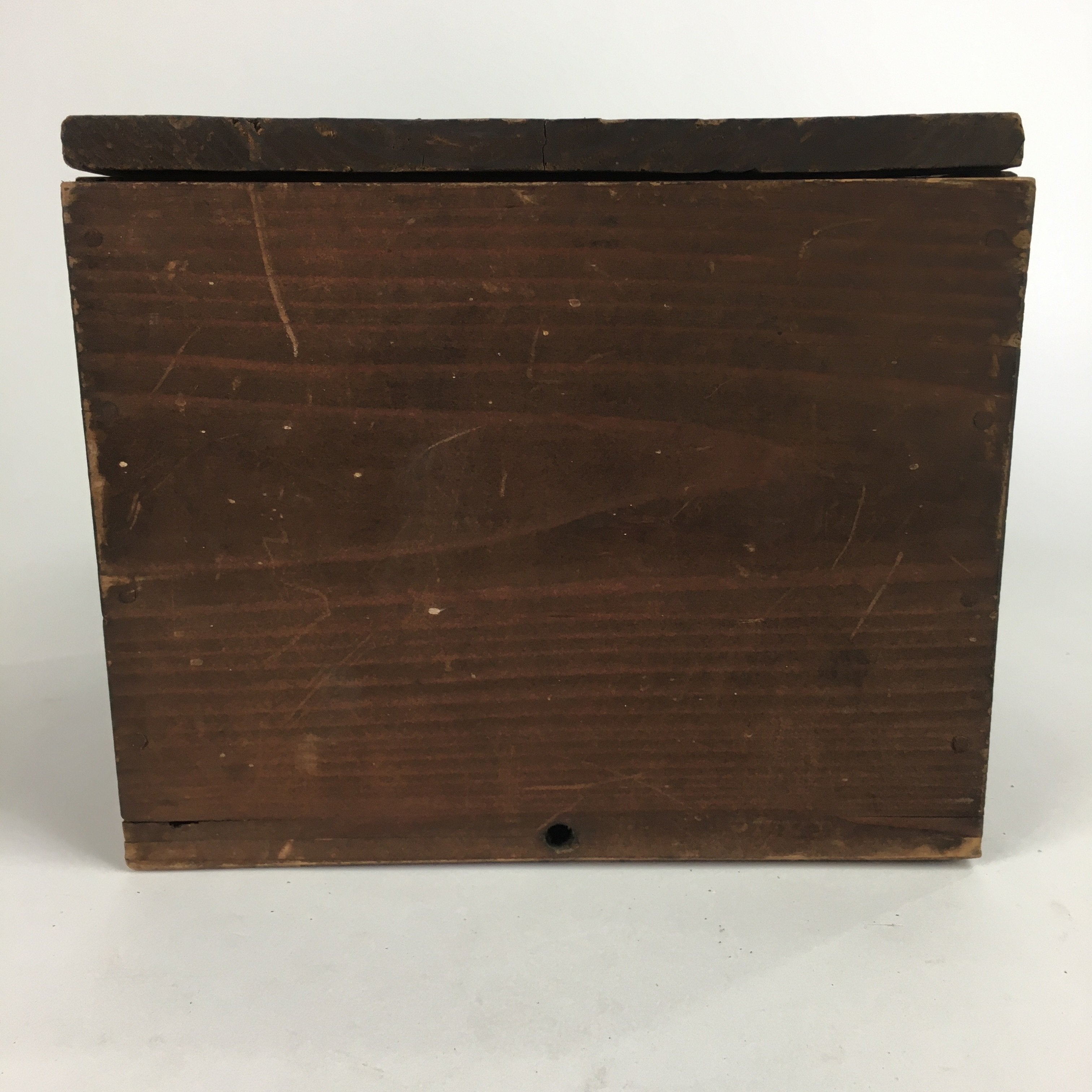 Japanese Wooden Storage Box Vtg Pottery Hako Inside 19x18.6x15cm WB797