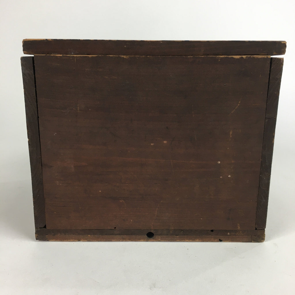 Japanese Wooden Storage Box Vtg Pottery Hako Inside 19x18.6x15cm WB797