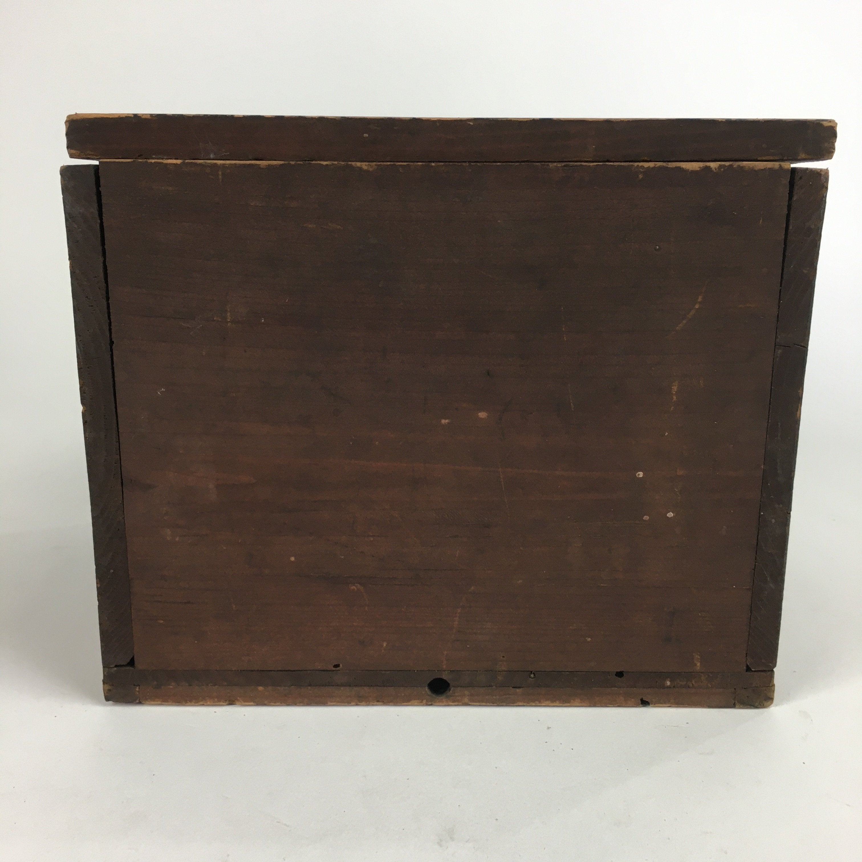 Japanese Wooden Storage Box Vtg Pottery Hako Inside 19x18.6x15cm WB797