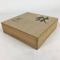 Japanese Wooden Storage Box Vtg Pottery Hako Inside 22.6x22.8x6cm WB904