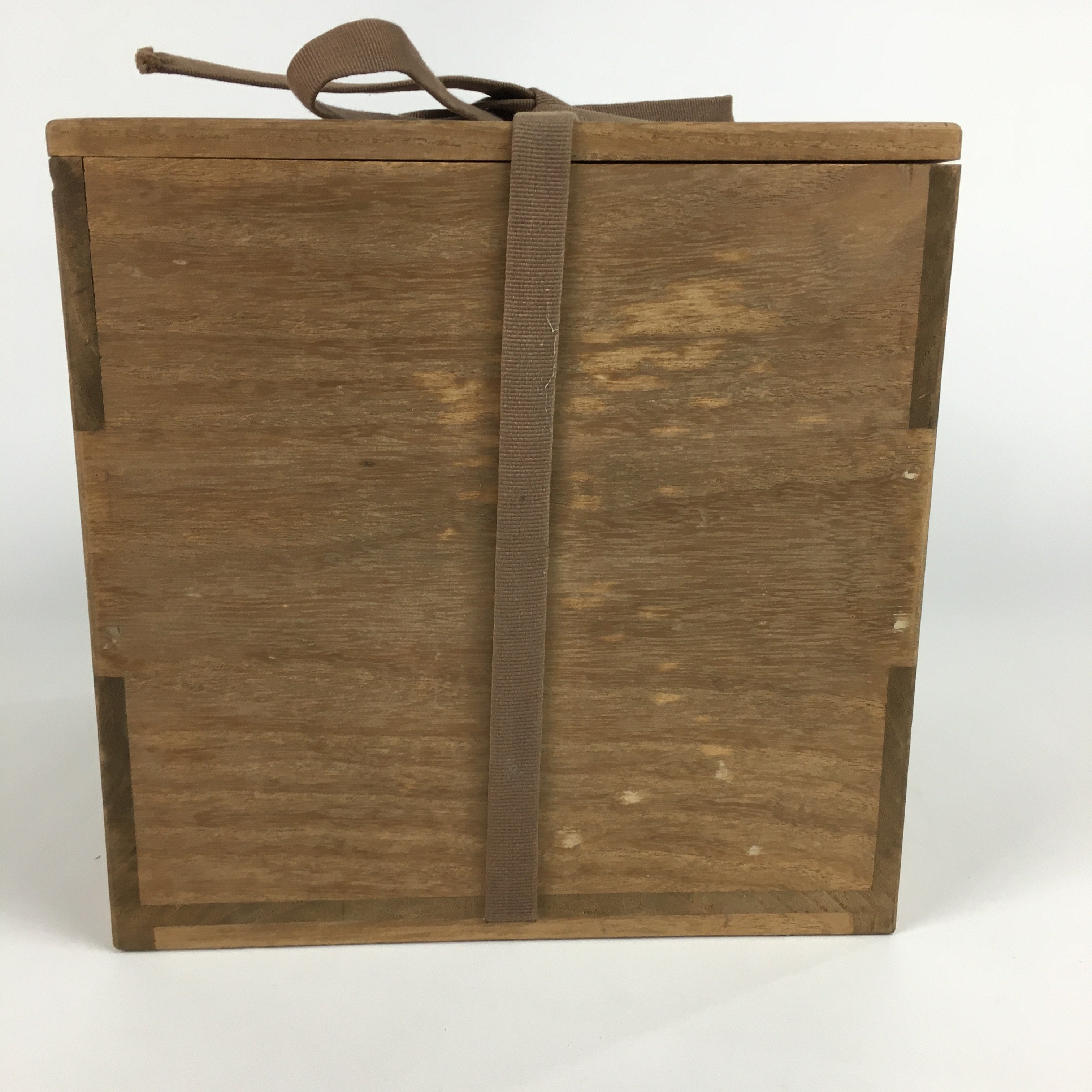 Japanese Wooden Storage Box Vtg Pottery Hako Inside 22x22x21.2cm WB843