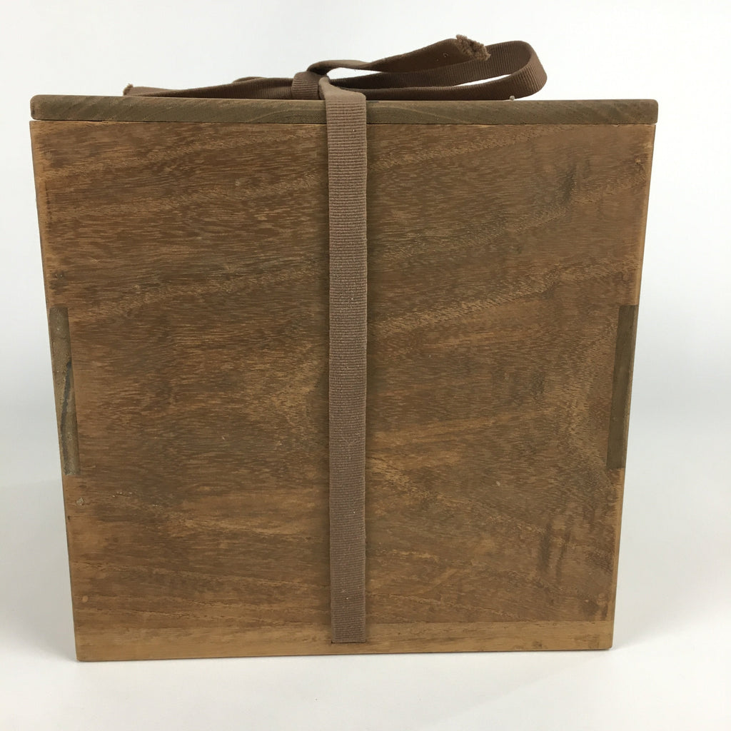 Japanese Wooden Storage Box Vtg Pottery Hako Inside 22x22x21.2cm WB843