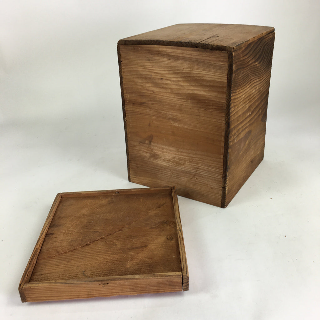 Japanese Wooden Storage Box Vtg Pottery Hako Inside 23.5x22.3x30.5cm WB914