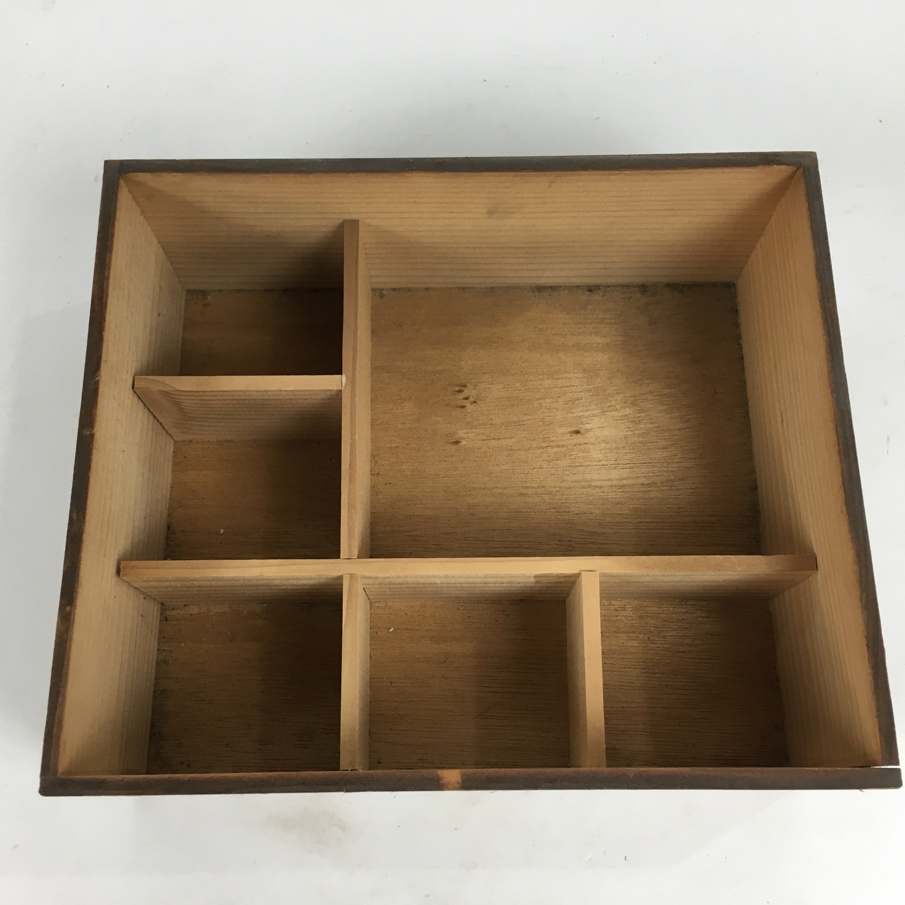 Japanese Wooden Storage Box Vtg Pottery Hako Inside 24.6x20.9x9cm WB906