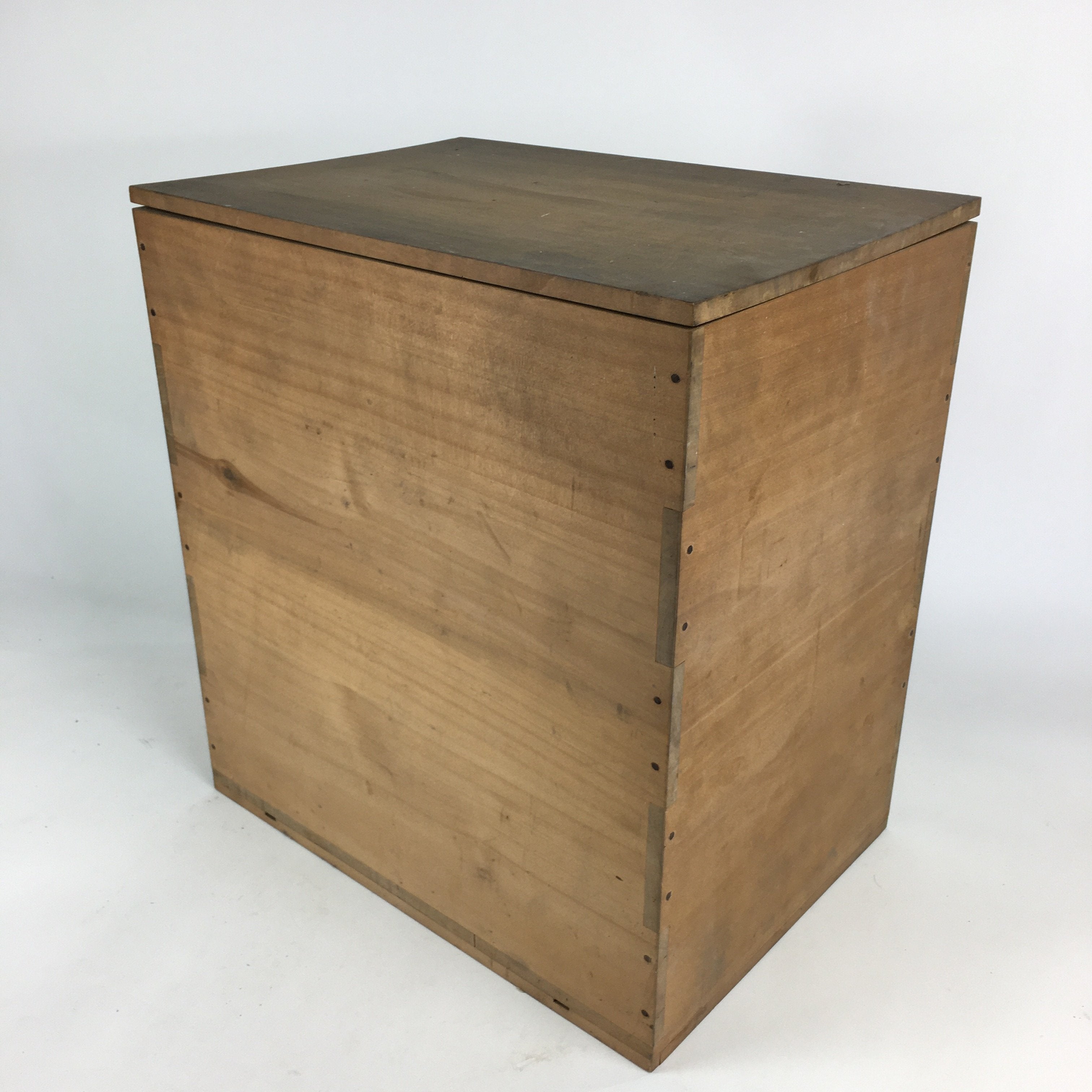 Japanese Wooden Storage Box Vtg Pottery Hako Inside 38.4x26.9x40.9cm WB865