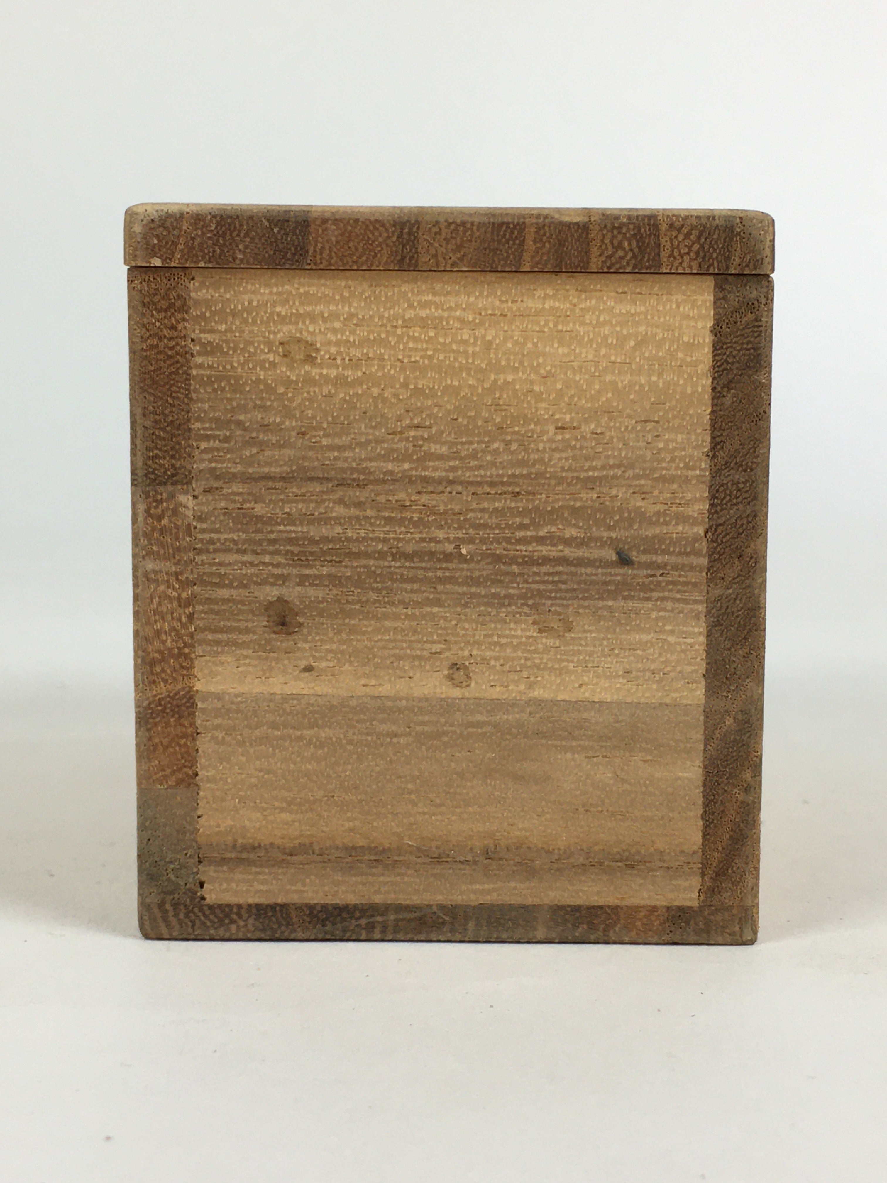 Japanese Wooden Storage Box Vtg Pottery Hako Inside 4.8x10.0x6.0cm WB932