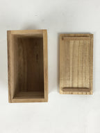 Japanese Wooden Storage Box Vtg Pottery Hako Inside 4.8x10.0x6.0cm WB932