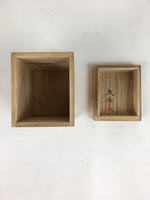 Japanese Wooden Storage Box Vtg Pottery Hako Inside 6.0x8.0x9.0cm WB931