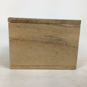 Japanese Wooden Storage Box Vtg Pottery Hako Inside 6.9x6.9x4.8cm WB894