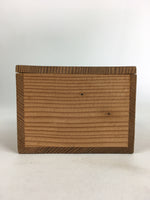 Japanese Wooden Storage Box Vtg Pottery Hako Inside 8.0x8.0x5.8cm WB930