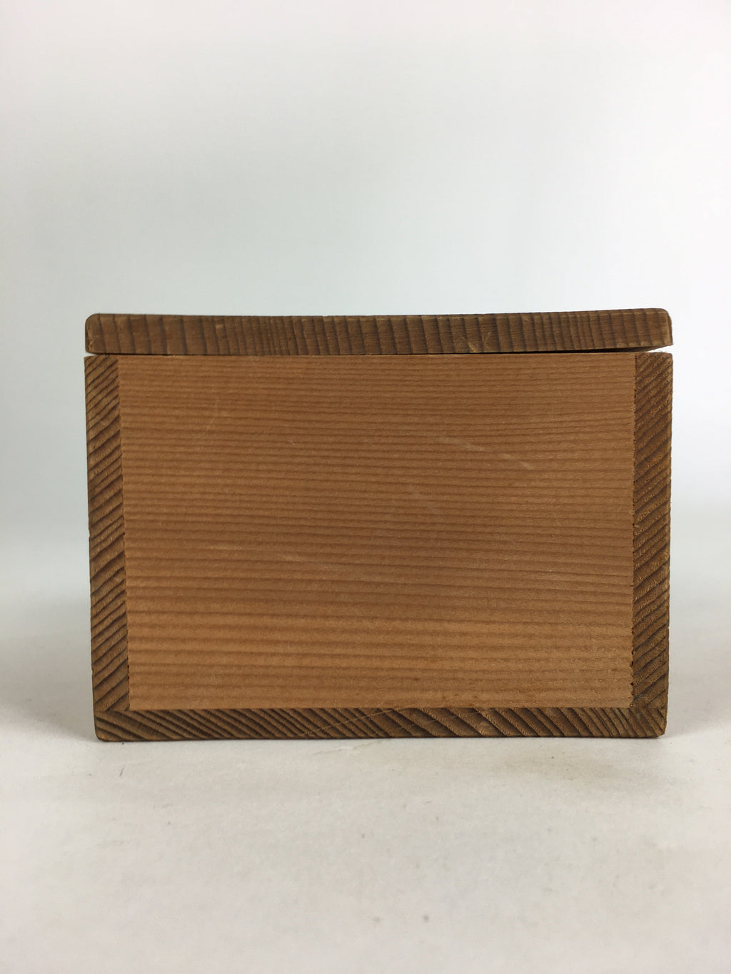 Japanese Wooden Storage Box Vtg Pottery Hako Inside 8.0x8.0x5.8cm WB930