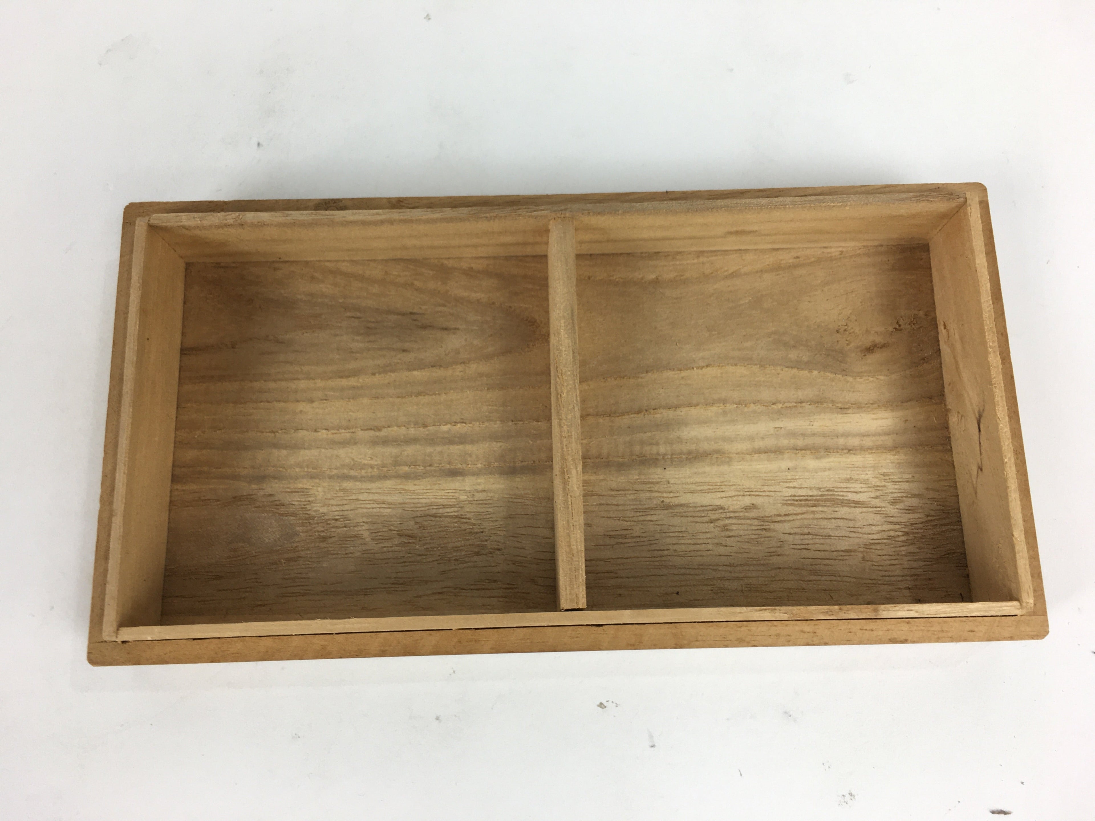 Japanese Wooden Storage Box Vtg Pottery Hako Inside 8.2x17.2x2.2cm WB888