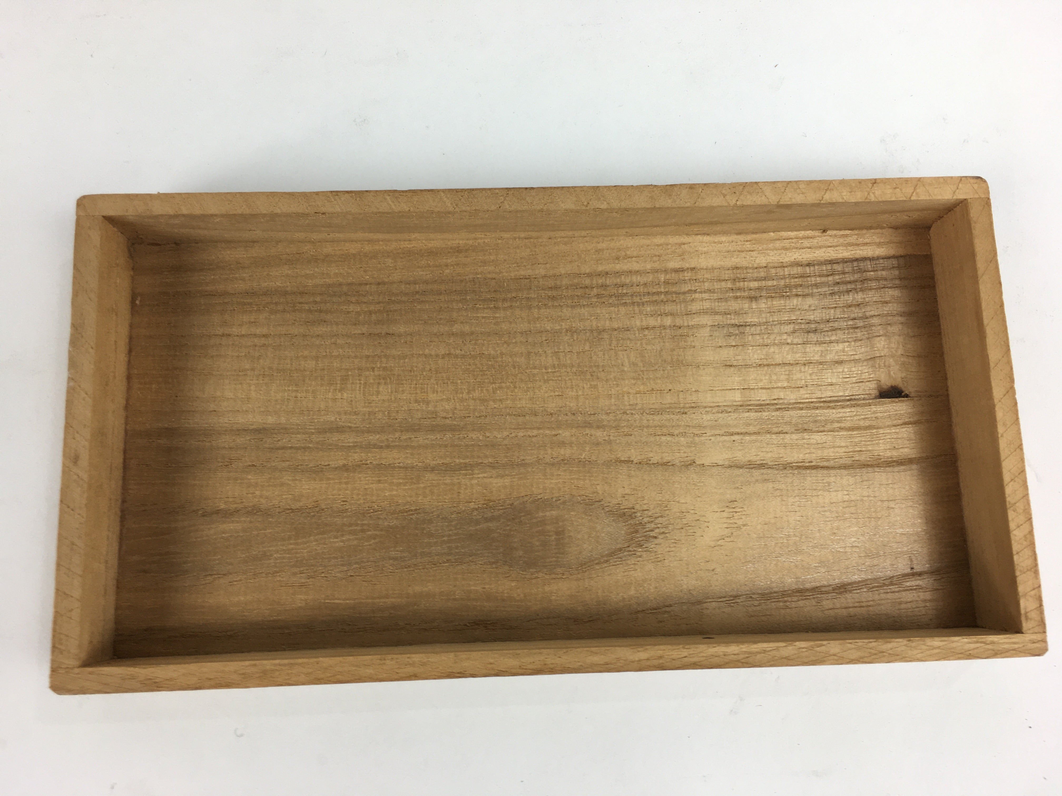 Japanese Wooden Storage Box Vtg Pottery Hako Inside 8.2x17.2x2.2cm WB888