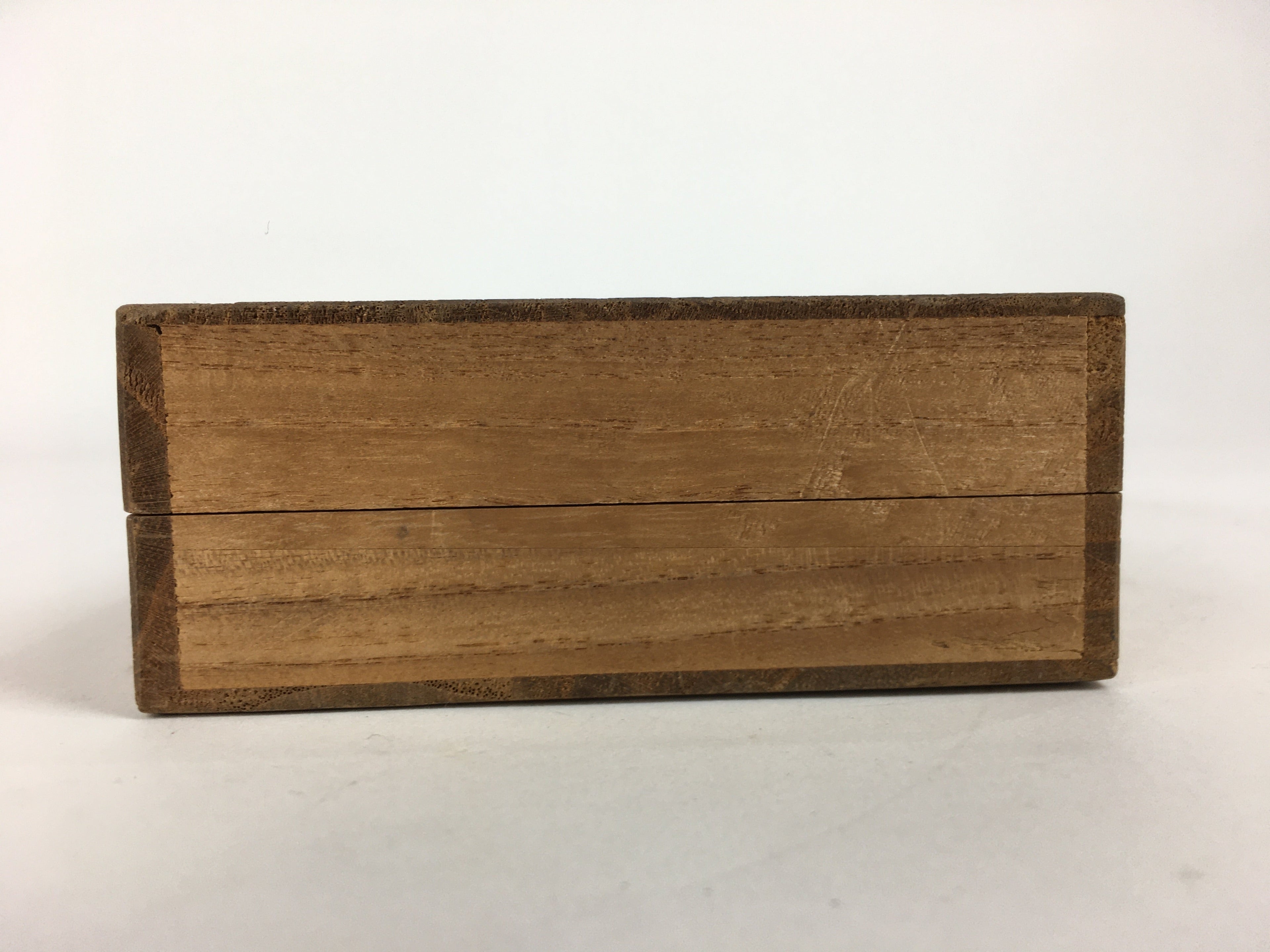 Japanese Wooden Storage Box Vtg Pottery Hako Inside 8.2x17.2x2.2cm WB888