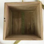 Japanese Wooden Storage Box Vtg Pottery Hako Inside 8.4x8.4x7.5cm WB922