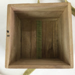Japanese Wooden Storage Box Vtg Pottery Hako Inside 8.4x8.4x7.5cm WB922