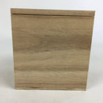 Japanese Wooden Storage Box Vtg Pottery Hako Inside 8.7x8.9x9.5cm WB850