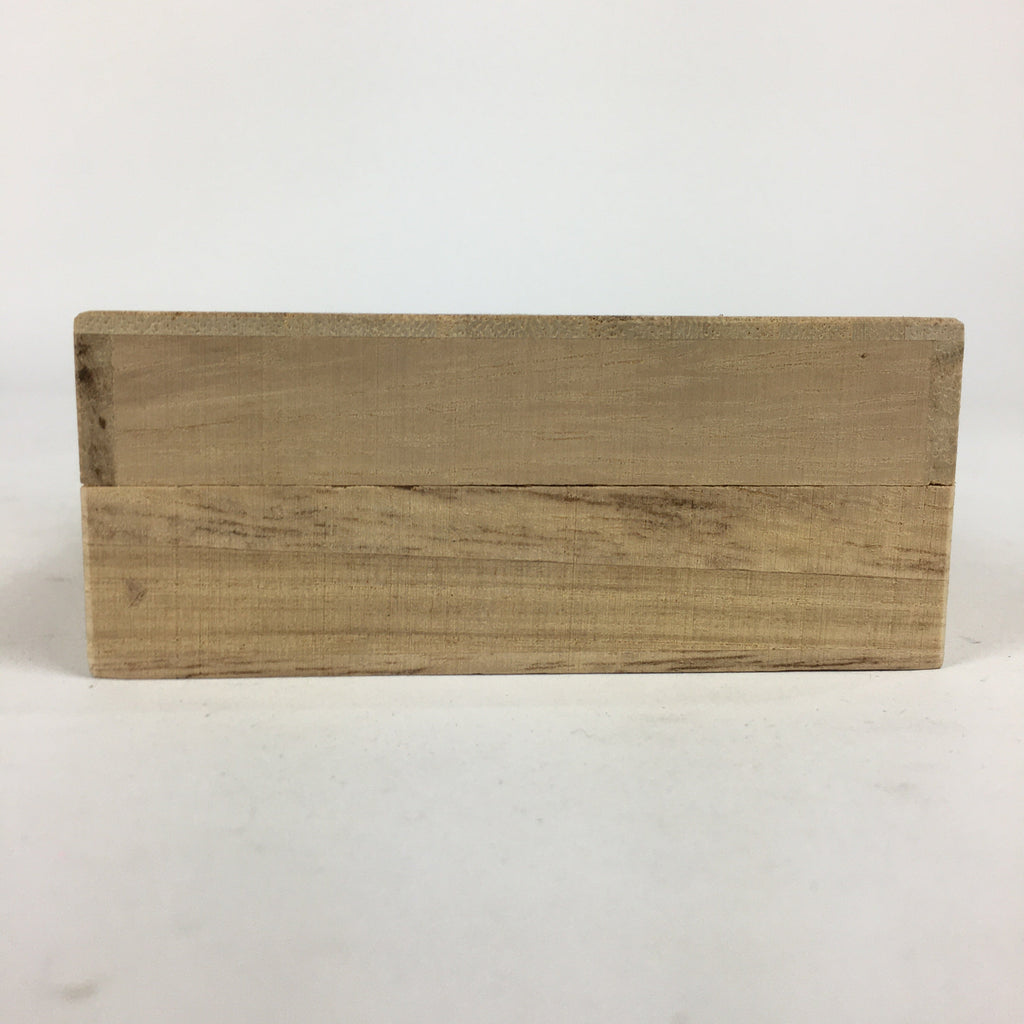 Japanese Wooden Storage Box Vtg Pottery Hako Inside 8x8x2.5cm WB884