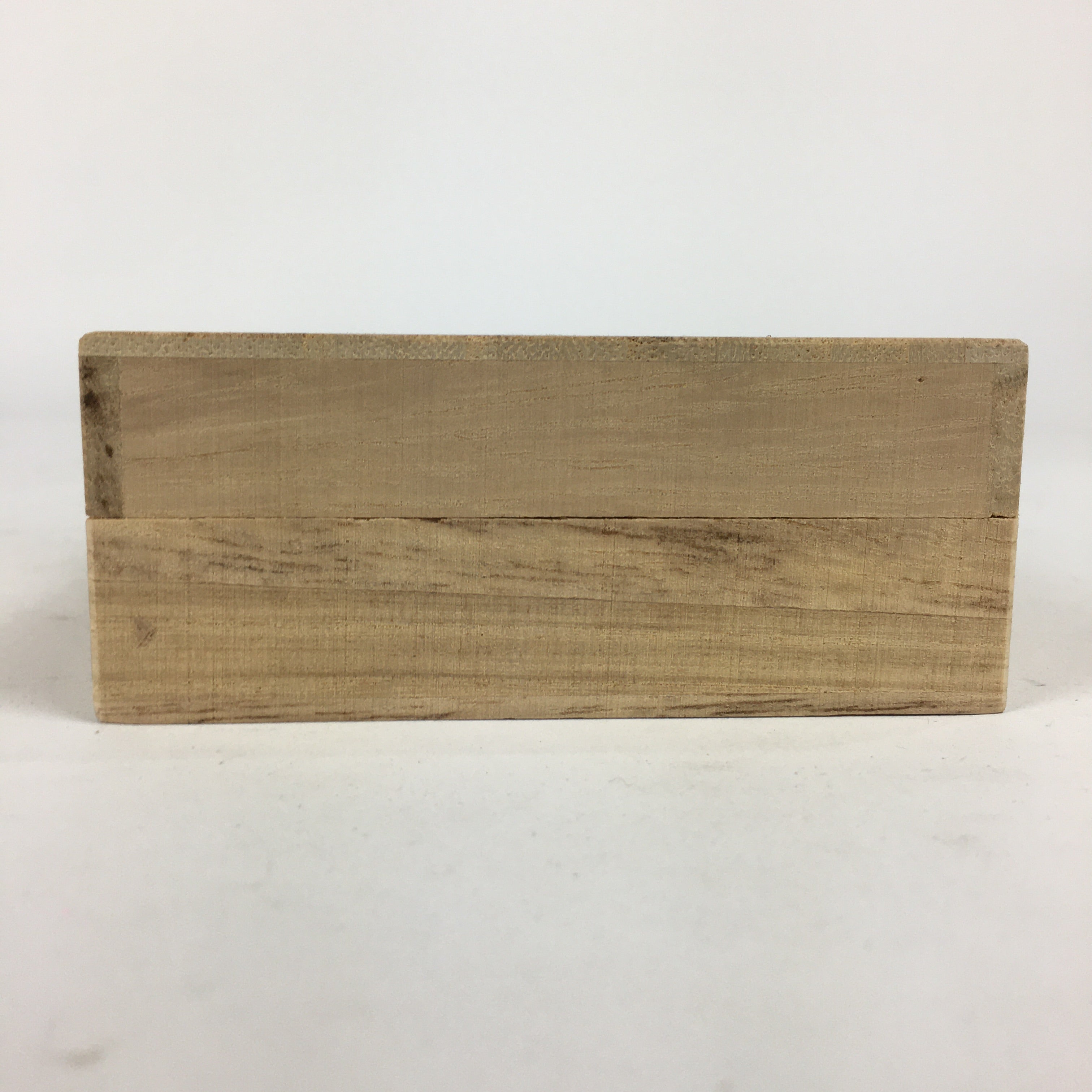 Japanese Wooden Storage Box Vtg Pottery Hako Inside 8x8x2.5cm WB884