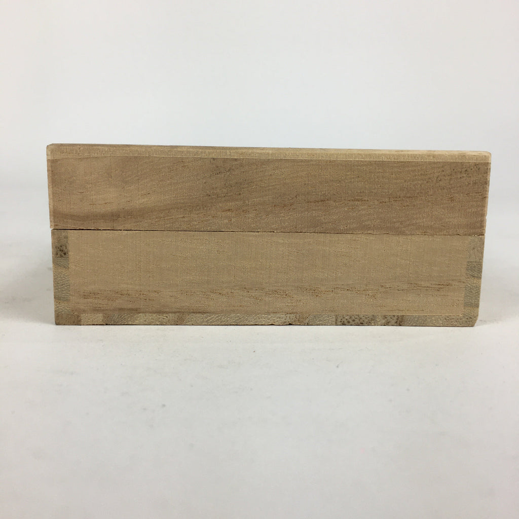 Japanese Wooden Storage Box Vtg Pottery Hako Inside 8x8x2.5cm WB884