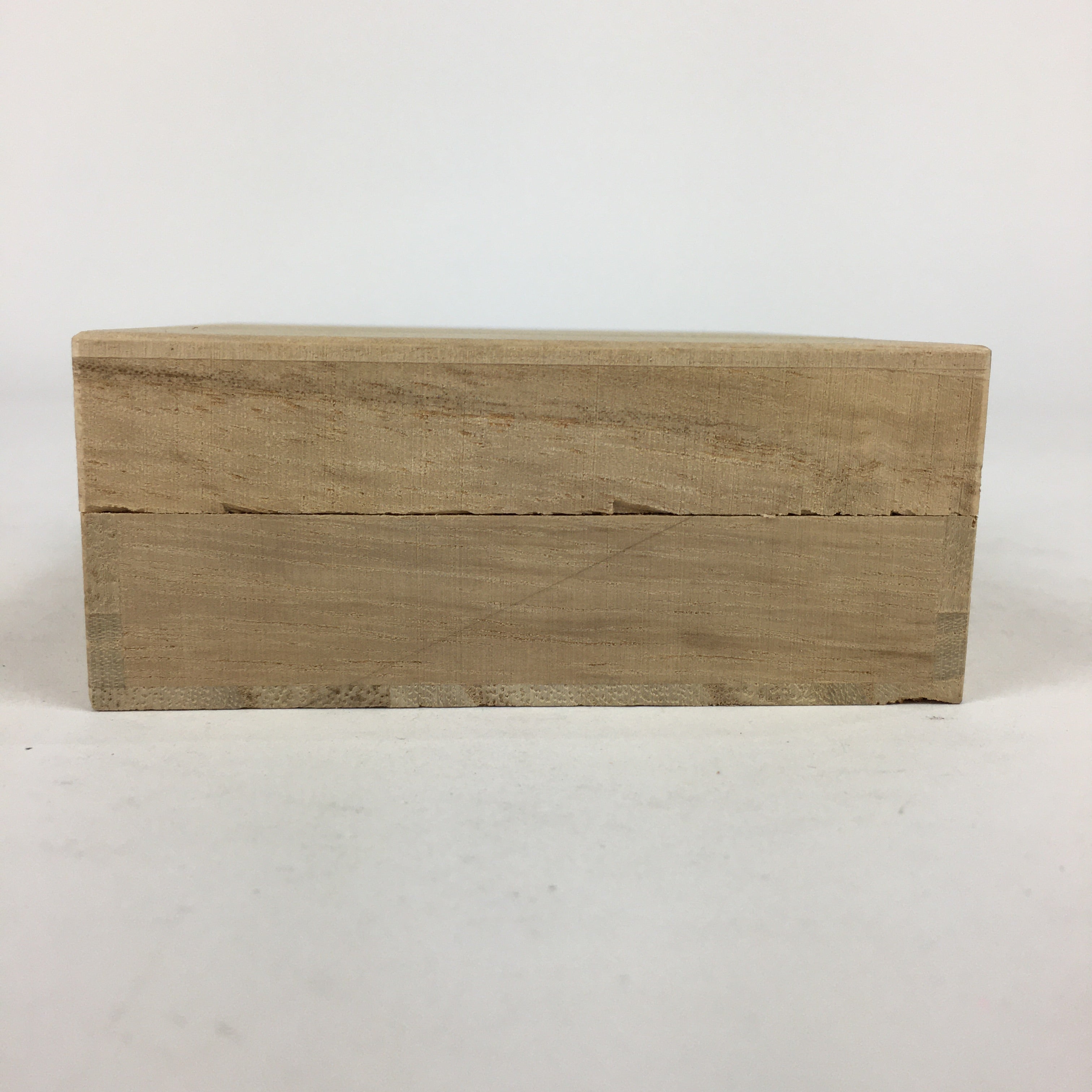 Japanese Wooden Storage Box Vtg Pottery Hako Inside 8x8x2.5cm WB884
